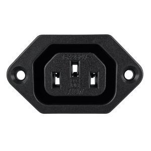 IEC 60320 C13 Screw Mount AC Power Outlet with 0.250" Quick Connect Terminals