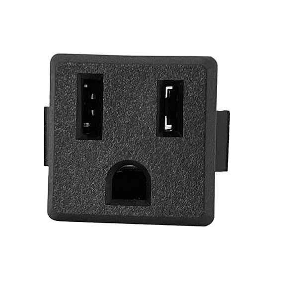 738W-X2/01 - NEMA 5-15R Snap-in AC Power Outlet Solder Terminals