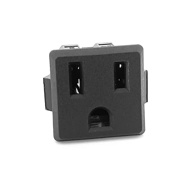 738W-X2/03 - NEMA 5-15R Snap-in AC Power Outlet Solder Terminals