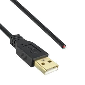 White, Mini USB Type B Plug 36.1 3021055-03 USB Type A Plug USB Cable Pack of 20 USB 2.0 915 mm 