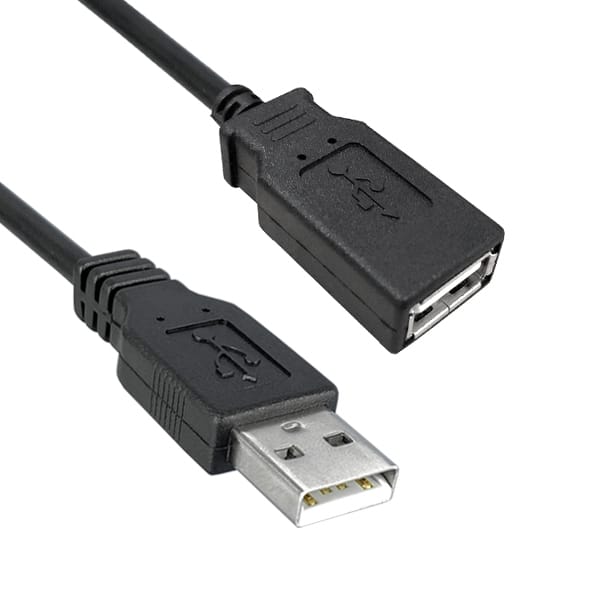 usb a-afemale-black-web USB 2.0 A Male to USB 2.0 A Female Cable