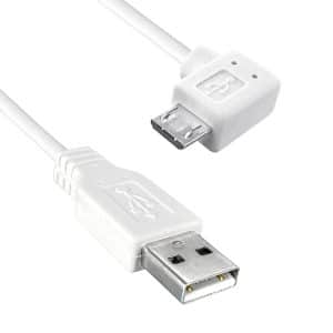 USB 2.0 A Male to USB 2.0 Micro B Male Right Angle Cable