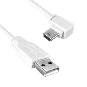 USB 2.0 A Male to USB 2.0 Mini B Male Left Angle Cable WCI Division