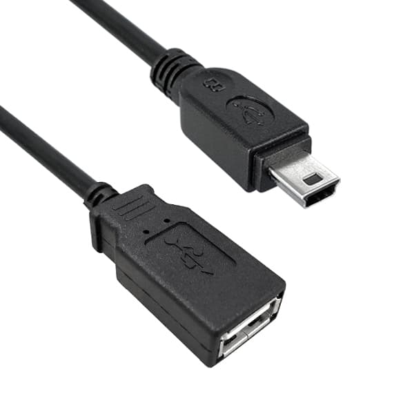 usb afemale-minib-black-web USB 2.0 A Female to USB 2.0 Mini B Male Cable