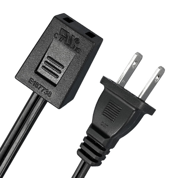 Straight Style Fan Power Cord with NEMA 1-15P Plug