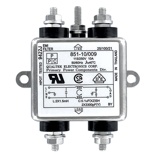 85110009-top-web 851-10/009 Single-Stage General Purpose Chassis Mount EMI Filter