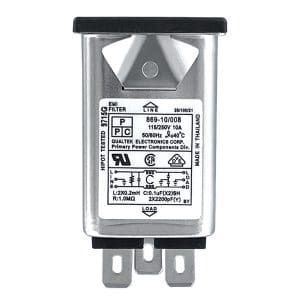 869-10/008 Snap-in IEC 60320 C14 Inlet Filter with 0.250" FASTON Terminals