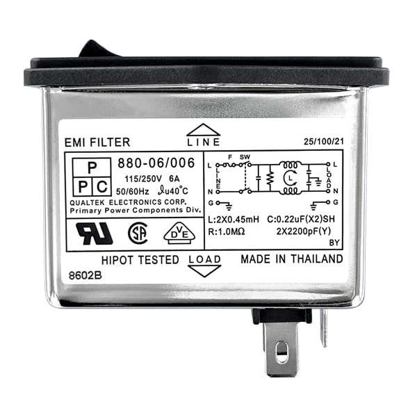 Single Fused Screw Mount IEC 60320 C14 Inlet Filter with DPST Switch