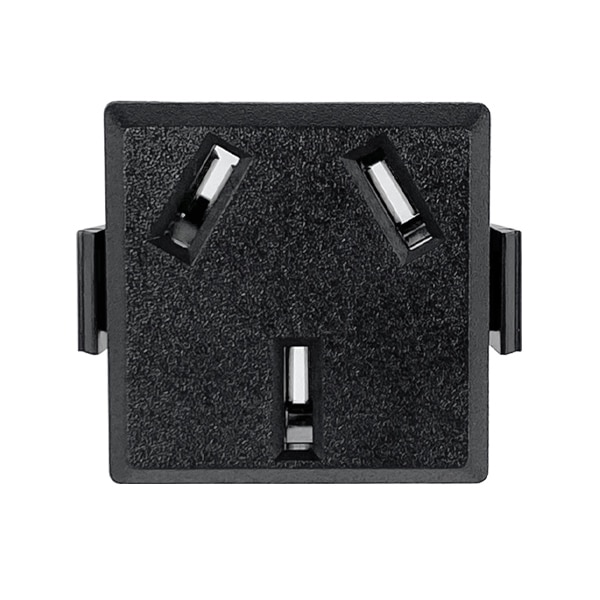 China Receptacle, CH1-10R Snap-in AC Power Outlet